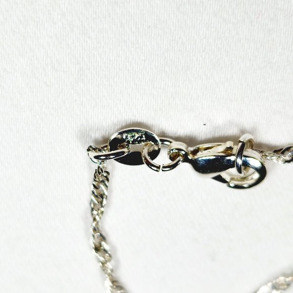 Blue & White Diamond heart pendant in Plat & Rhodium over 925 SS w/20" chain - Picture 5 of 5